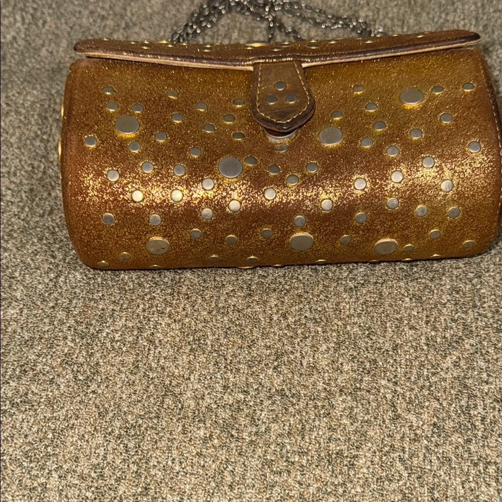 Moo Roo Gold Clutch with Sparkling Accents